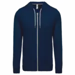 PS_K438_NAVY - Hidalgo Licht katoenen sweatvest met capuchon, navy — productfoto 25