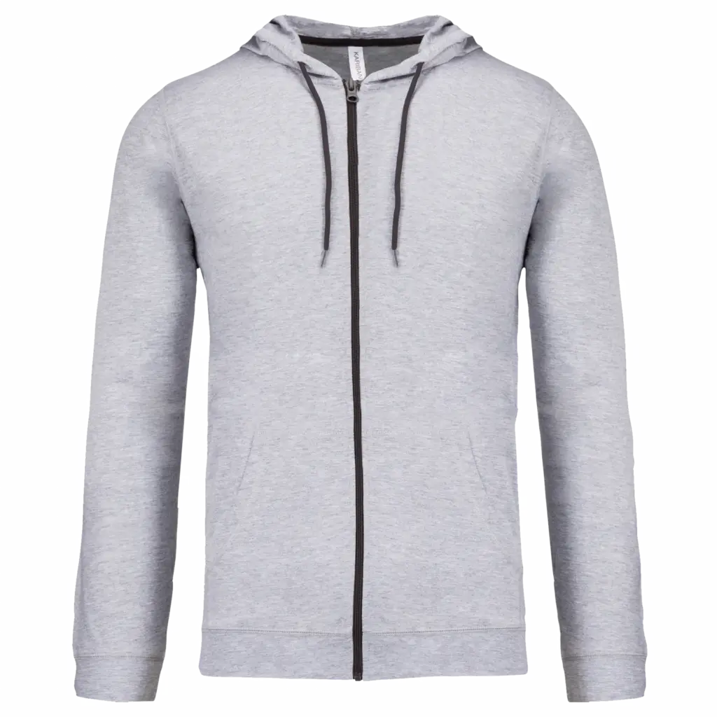 PS_K438_OXFORDGREY - Hidalgo Licht katoenen sweatvest met capuchon, oxford grey — productfoto 28
