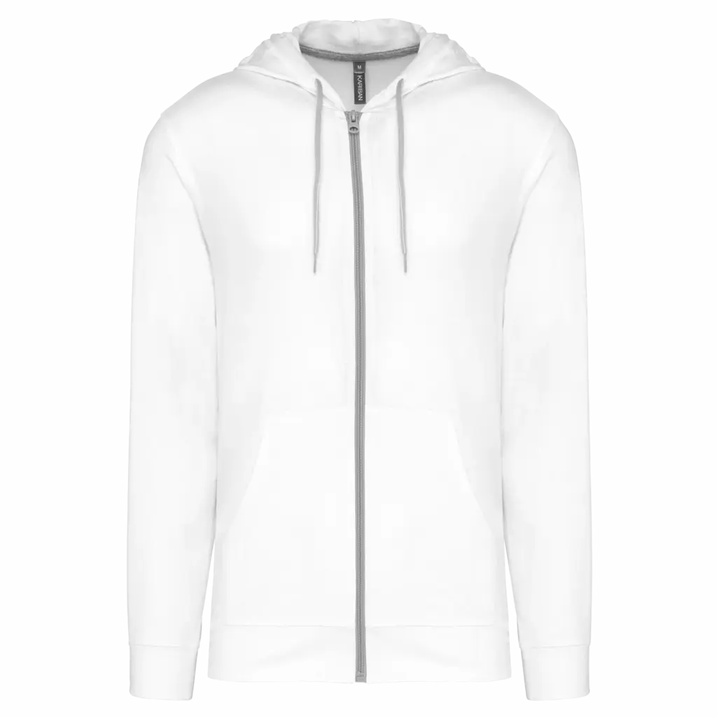 PS_K438_WHITE - Hidalgo Licht katoenen sweatvest met capuchon, white — productfoto 34