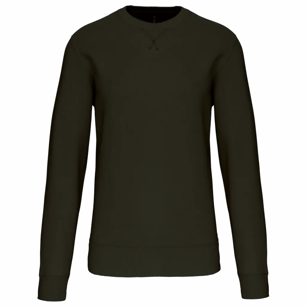 PS_K442_DARKKHAKI - Hidalgo-werbeartikel Sweater met ronde hals, dark khaki — productfoto 25
