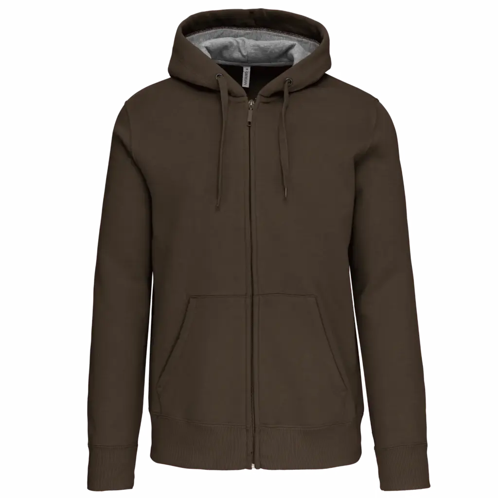 PS_K444_DARKKHAKI - Hidalgo Sweatvest met capuchon, dark khaki — productfoto 26