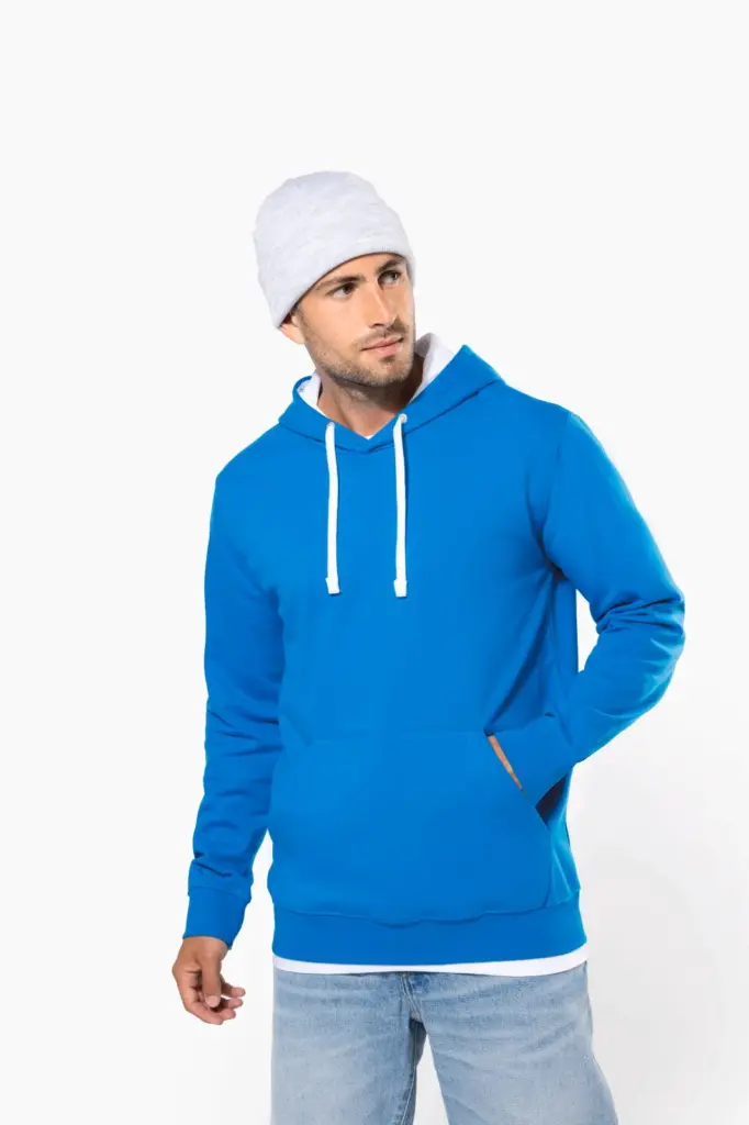 Sweater met contrasterende capuchon