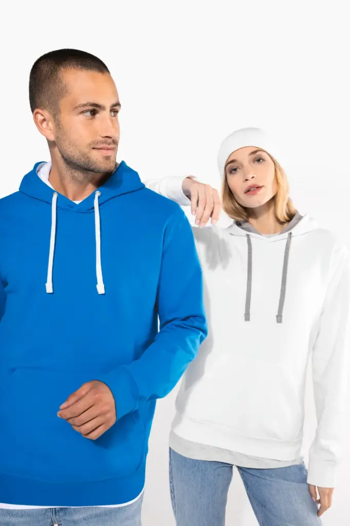 Sweater met contrasterende capuchon — productfoto 10