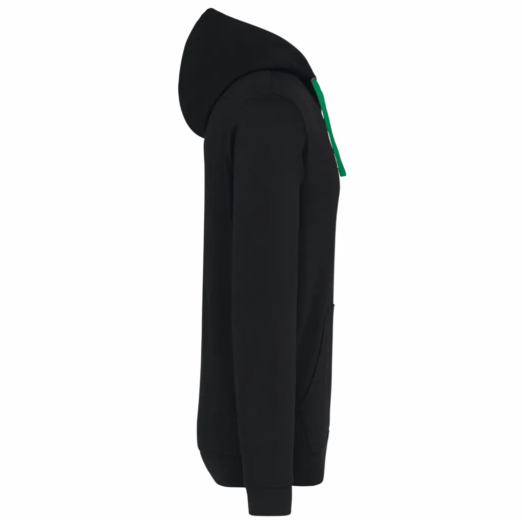 Sweater met contrasterende capuchon, black / light kelly green — productfoto 15