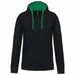 Sweater met contrasterende capuchon, black / light kelly green — productfoto 16