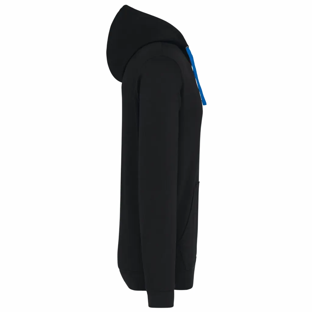 Sweater met contrasterende capuchon, black / light royal blue — productfoto 18