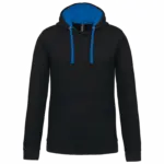 Sweater met contrasterende capuchon, black / light royal blue — productfoto 19