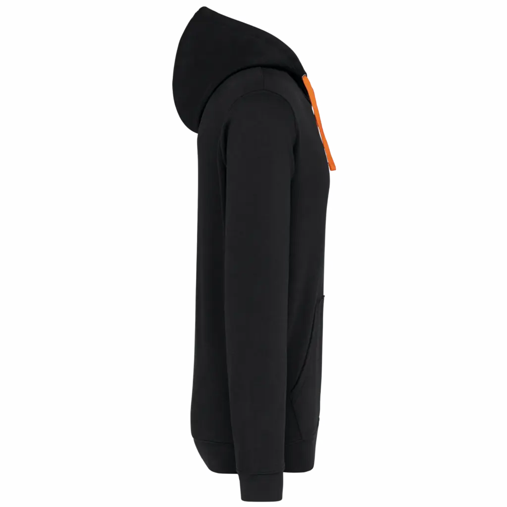 Sweater met contrasterende capuchon, black / orange — productfoto 21