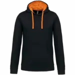 Sweater met contrasterende capuchon, black / orange — productfoto 22
