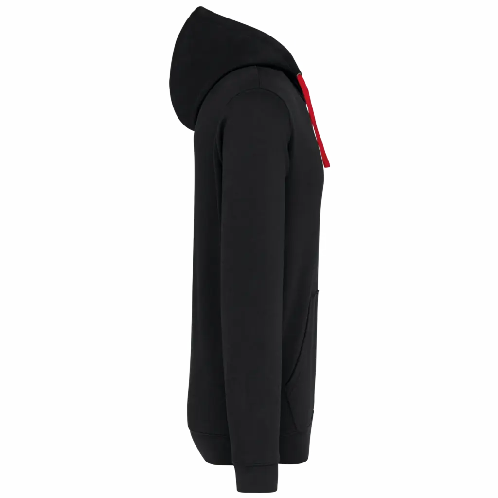 Sweater met contrasterende capuchon, black / red — productfoto 24