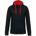 Sweater met contrasterende capuchon, black / red — productfoto 25
