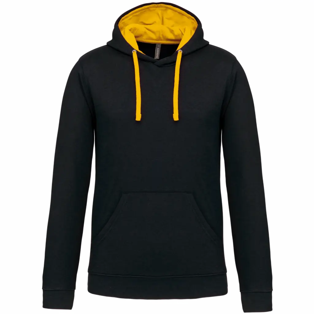 Sweater met contrasterende capuchon, black / yellow — productfoto 28
