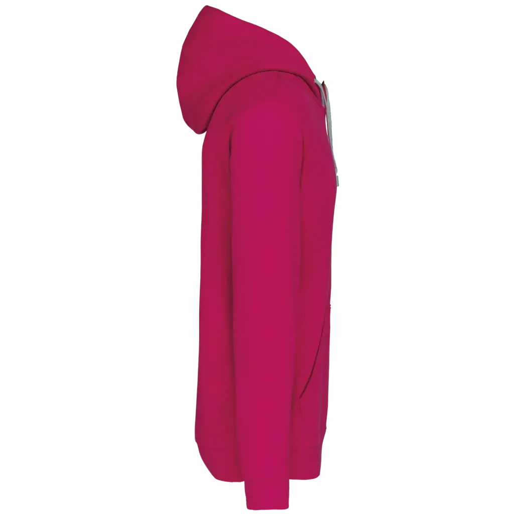 Sweater met contrasterende capuchon, fuchsia / fine grey — productfoto 33