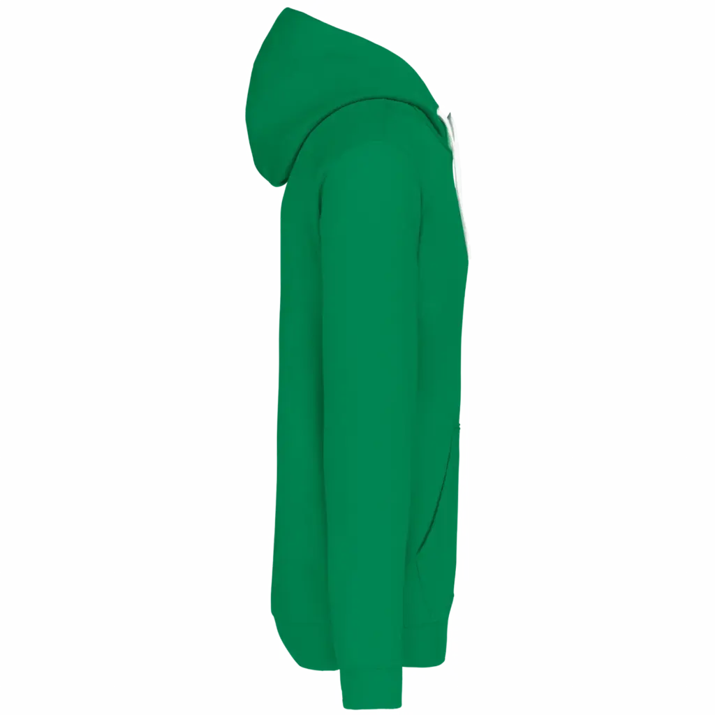 Sweater met contrasterende capuchon, light kelly green / white — productfoto 36