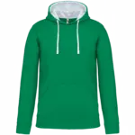Sweater met contrasterende capuchon, light kelly green / white — productfoto 37