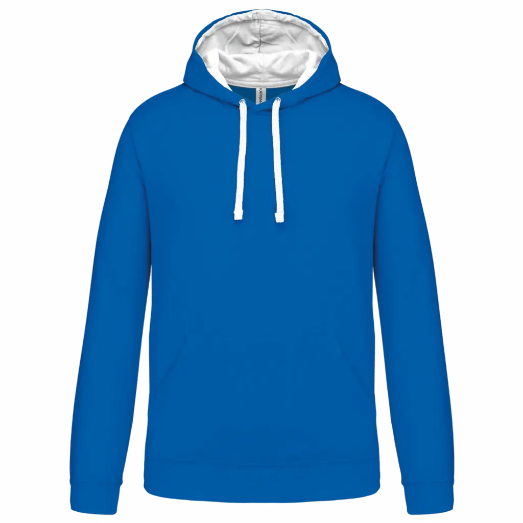 Sweater met contrasterende capuchon, light royal blue / white — productfoto 40