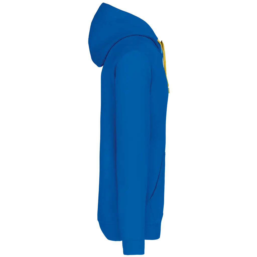 Sweater met contrasterende capuchon, light royal blue / yellow — productfoto 42