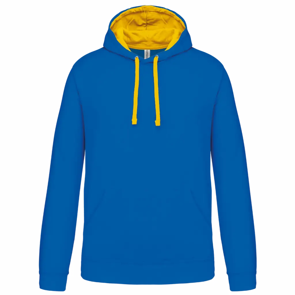 Sweater met contrasterende capuchon, light royal blue / yellow — productfoto 43