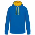 Sweater met contrasterende capuchon, light royal blue / yellow — productfoto 43
