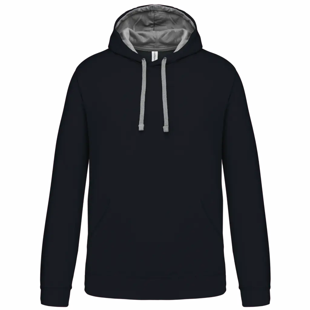 Sweater met contrasterende capuchon, navy / fine grey — productfoto 46