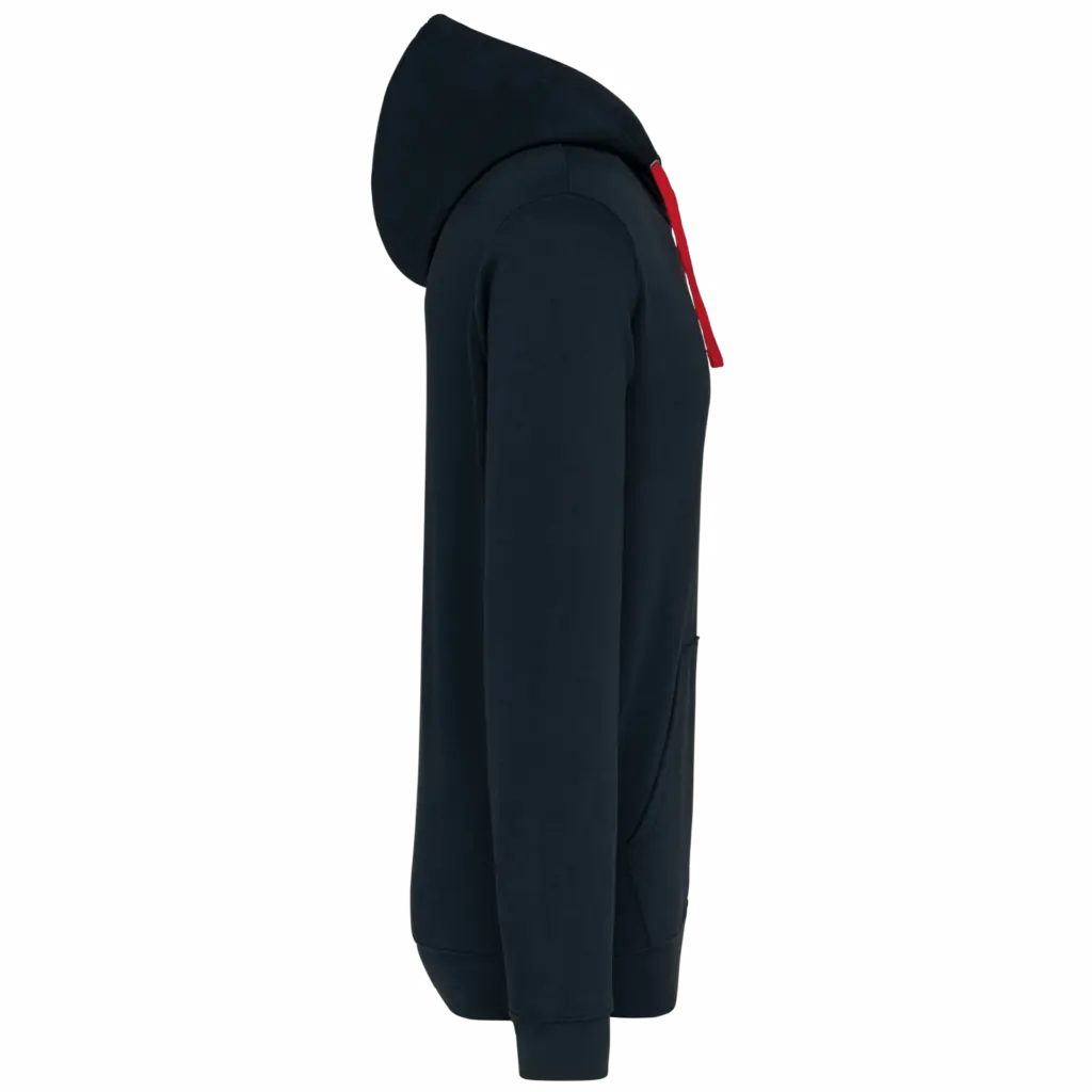 Sweater met contrasterende capuchon, navy / red — productfoto 48