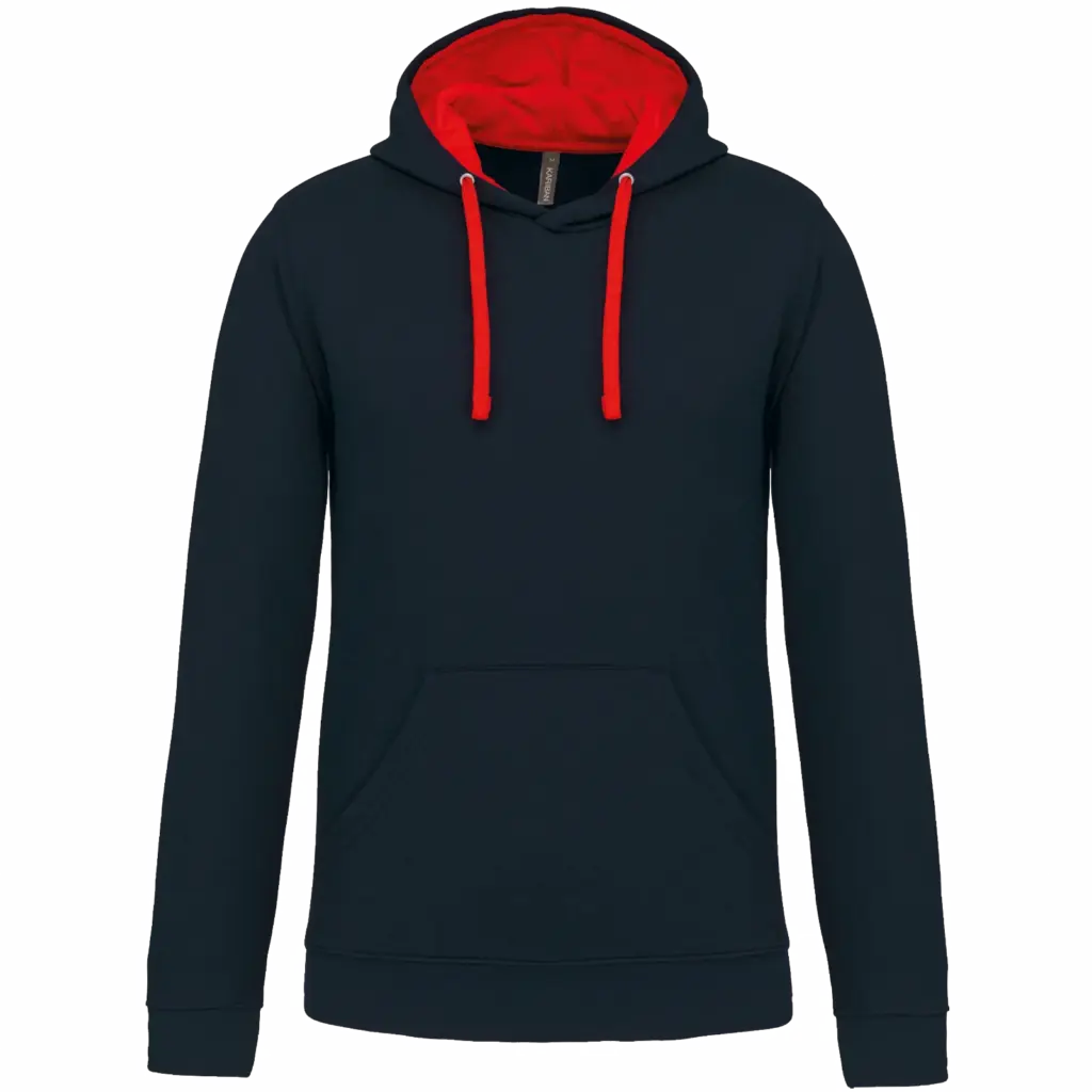 Sweater met contrasterende capuchon, navy / red — productfoto 49