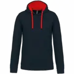 Sweater met contrasterende capuchon, navy / red — productfoto 49