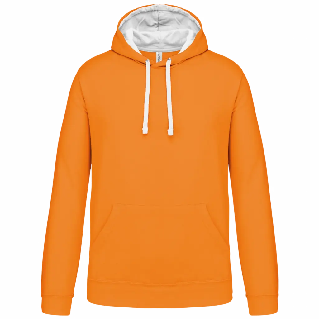 Sweater met contrasterende capuchon, orange / white — productfoto 52