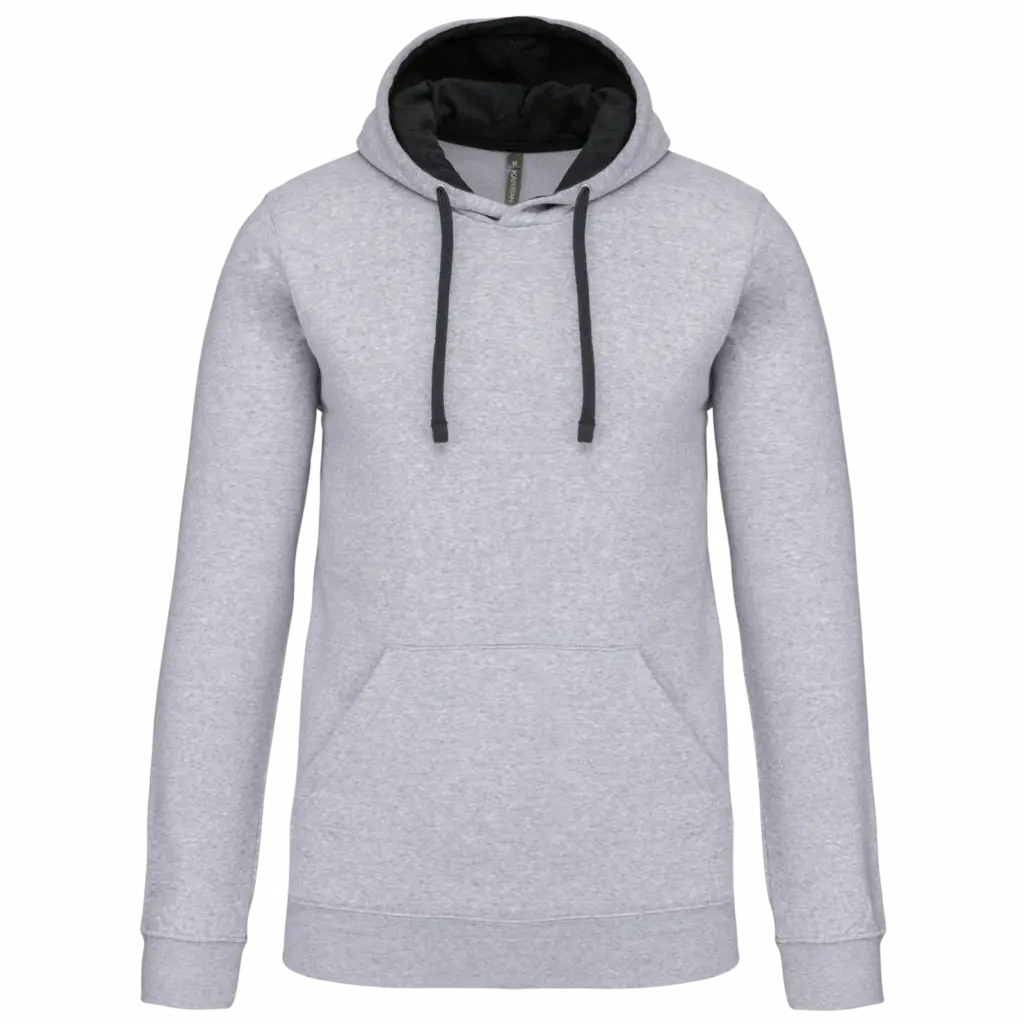 Sweater met contrasterende capuchon, oxford grey / black — productfoto 55