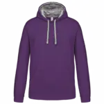 Sweater met contrasterende capuchon, purple / oxford grey — productfoto 61