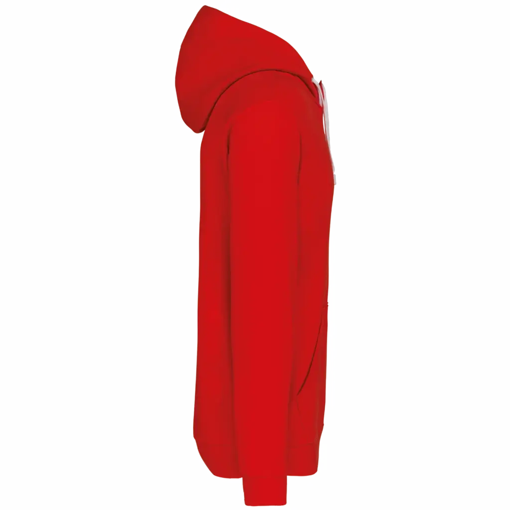 Sweater met contrasterende capuchon, red / white — productfoto 63