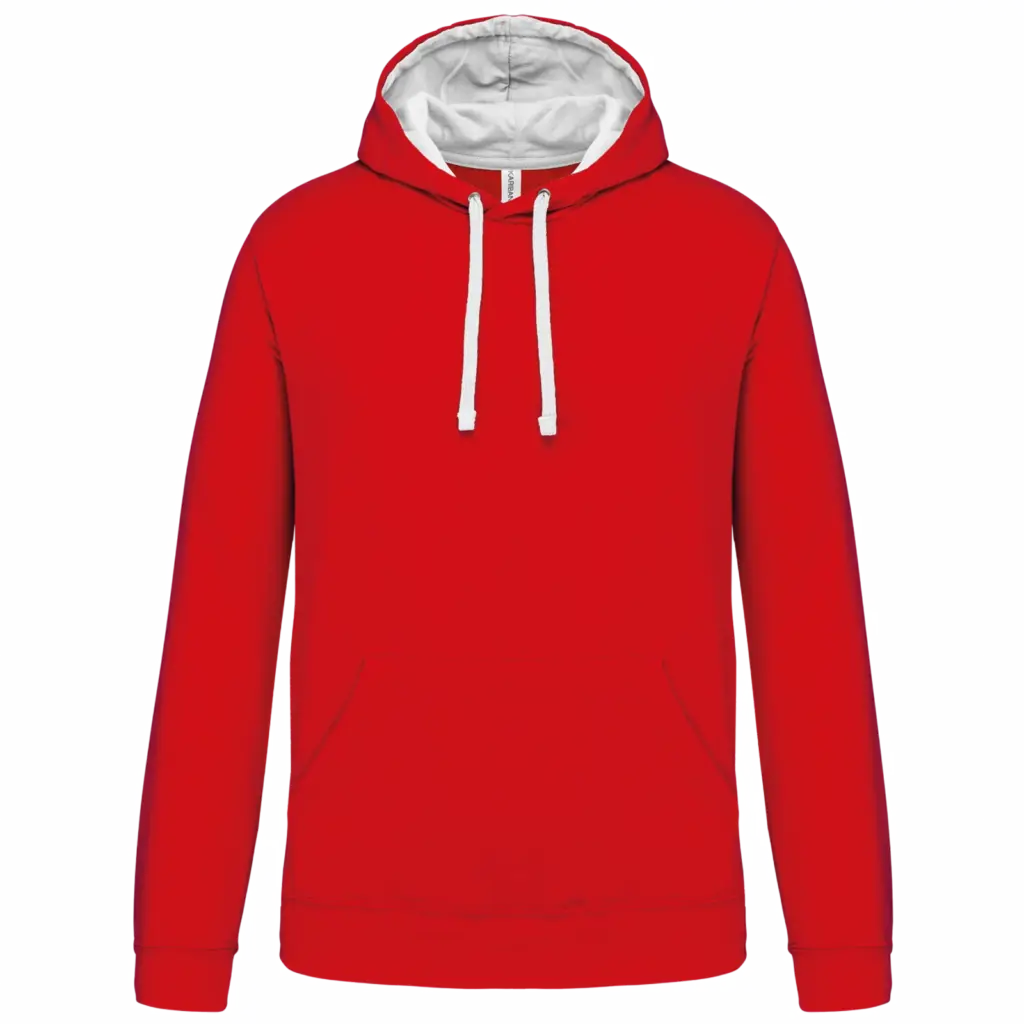Sweater met contrasterende capuchon, red / white — productfoto 64
