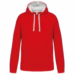 Sweater met contrasterende capuchon, red / white — productfoto 64