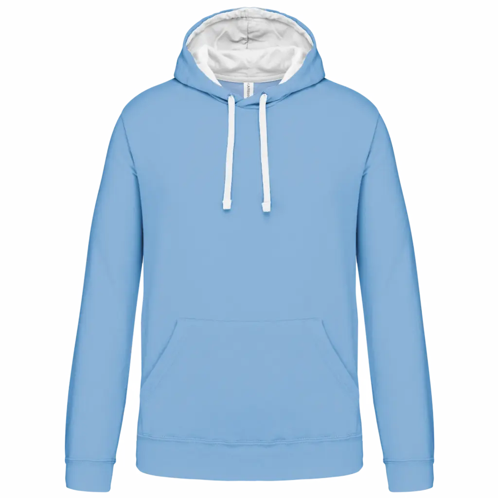 Sweater met contrasterende capuchon, sky blue / white — productfoto 67