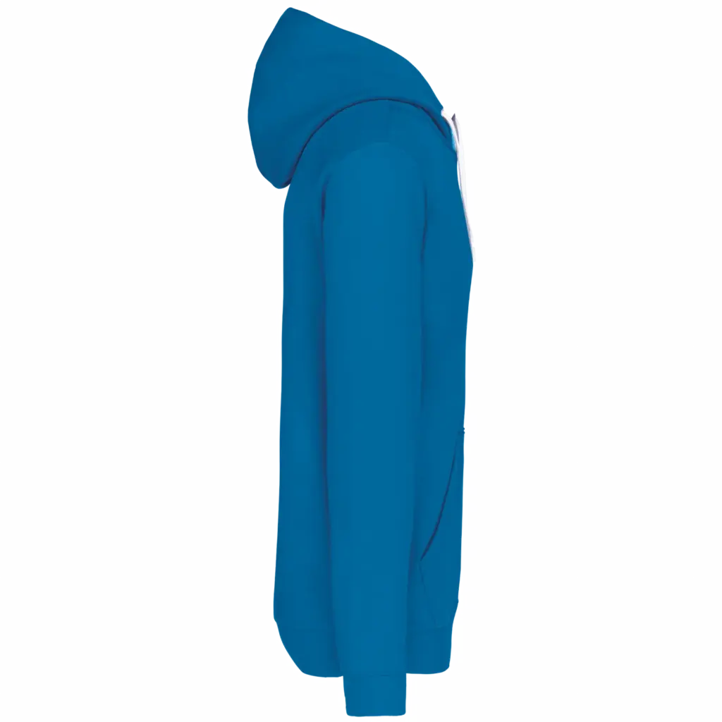 Sweater met contrasterende capuchon, tropical blue / white — productfoto 69