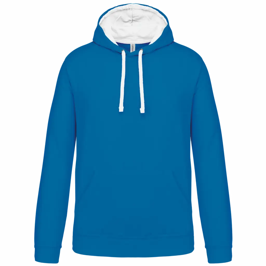 Sweater met contrasterende capuchon, tropical blue / white — productfoto 70