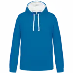 Sweater met contrasterende capuchon, tropical blue / white — productfoto 70