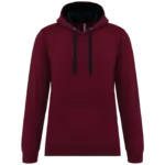 Sweater met contrasterende capuchon, wine / navy — productfoto 76