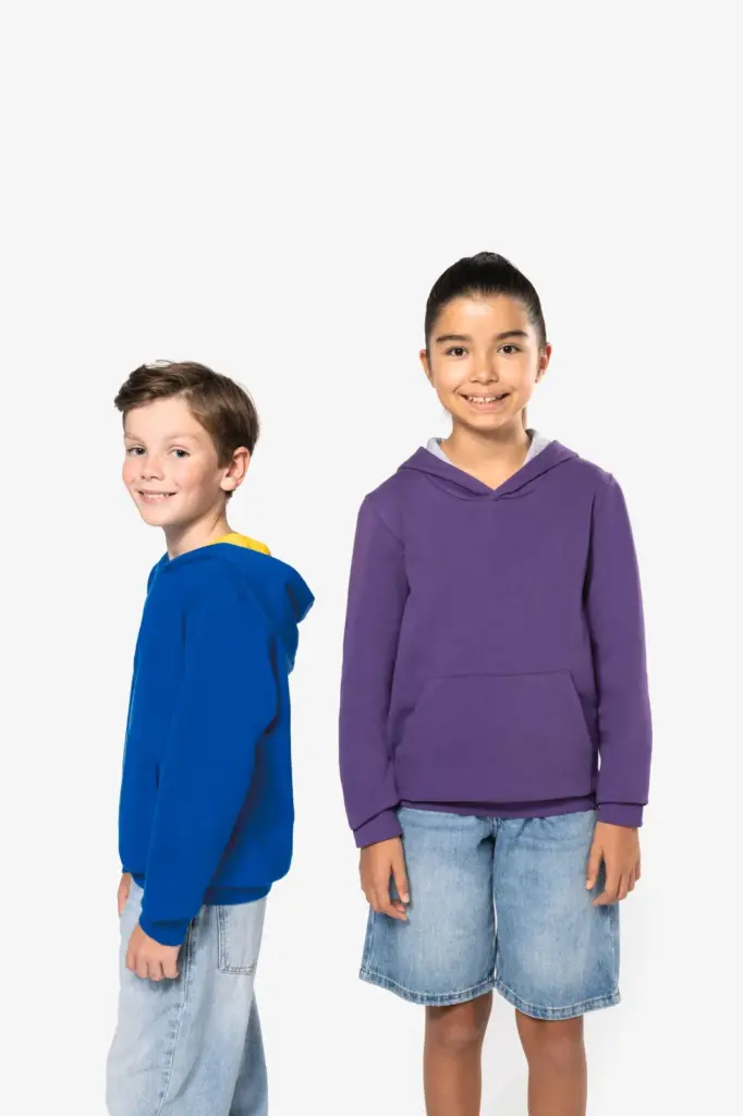 Kinder Sweater met gecontrasteerde capuchon
