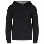 Kinder Sweater met gecontrasteerde capuchon, black / fine grey — productfoto 14