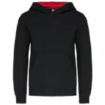 Kinder Sweater met gecontrasteerde capuchon, black / red — productfoto 17