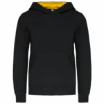 Kinder Sweater met gecontrasteerde capuchon, black / yellow — productfoto 20
