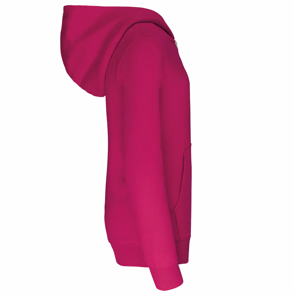 Kinder Sweater met gecontrasteerde capuchon, fuchsia / fine grey — productfoto 22