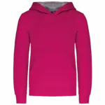 Kinder Sweater met gecontrasteerde capuchon, fuchsia / fine grey — productfoto 23