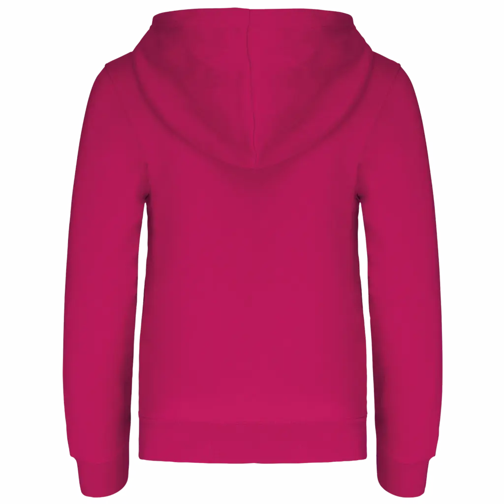 Kinder Sweater met gecontrasteerde capuchon, fuchsia / fine grey — productfoto 24