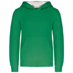 Kinder Sweater met gecontrasteerde capuchon, light kelly green / white — productfoto 26