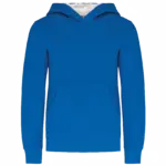 Kinder Sweater met gecontrasteerde capuchon, light royal blue / white — productfoto 29
