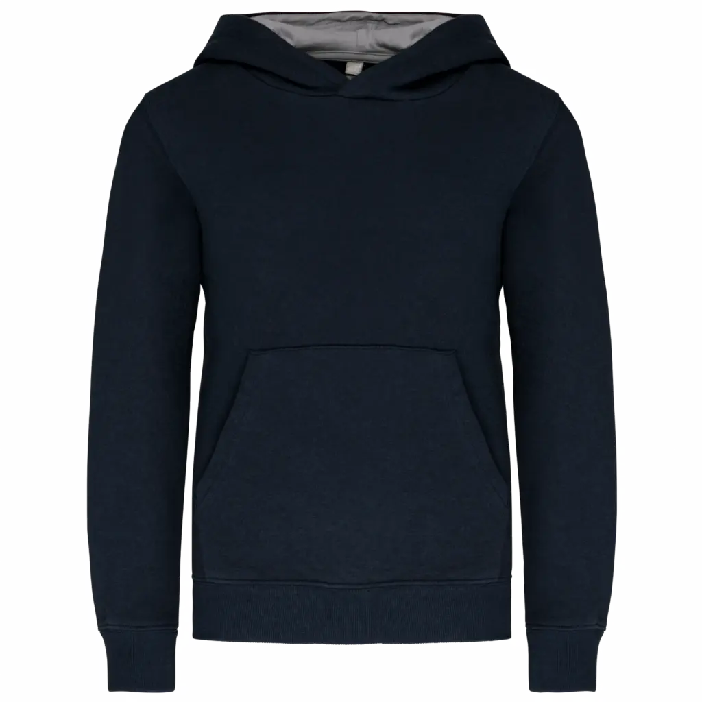 Kinder Sweater met gecontrasteerde capuchon, navy / fine grey — productfoto 35