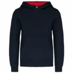Kinder Sweater met gecontrasteerde capuchon, navy / red — productfoto 38