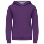 Kinder Sweater met gecontrasteerde capuchon, purple / oxford grey — productfoto 44